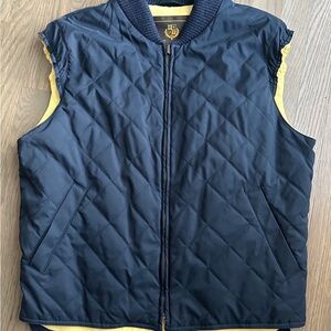 Loro Piana Yellow and Navy Quilted Vest